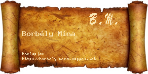 Borbély Mína névjegykártya